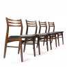 Danish set of 4 vintage Faldsled Møbelfabrik dining chairs