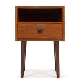 Deens teak vintage nachtkastje met 1 lade