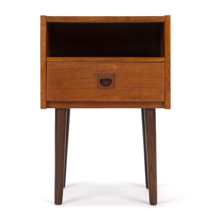 Danish teak vintage bedside table with 1 drawer