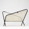 Symmetrical vintage perforated metal magazine rack