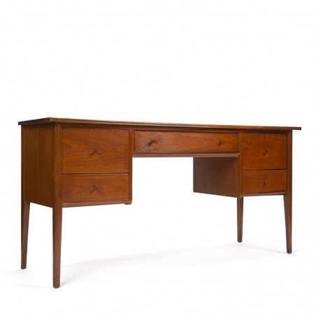 Teakhouten vintage bureau met bijzondere vormgeving
