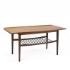 Danish teak vintage coffee table with raised edge