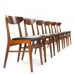 Farstrup Danish set of 6 vintage dining table chairs