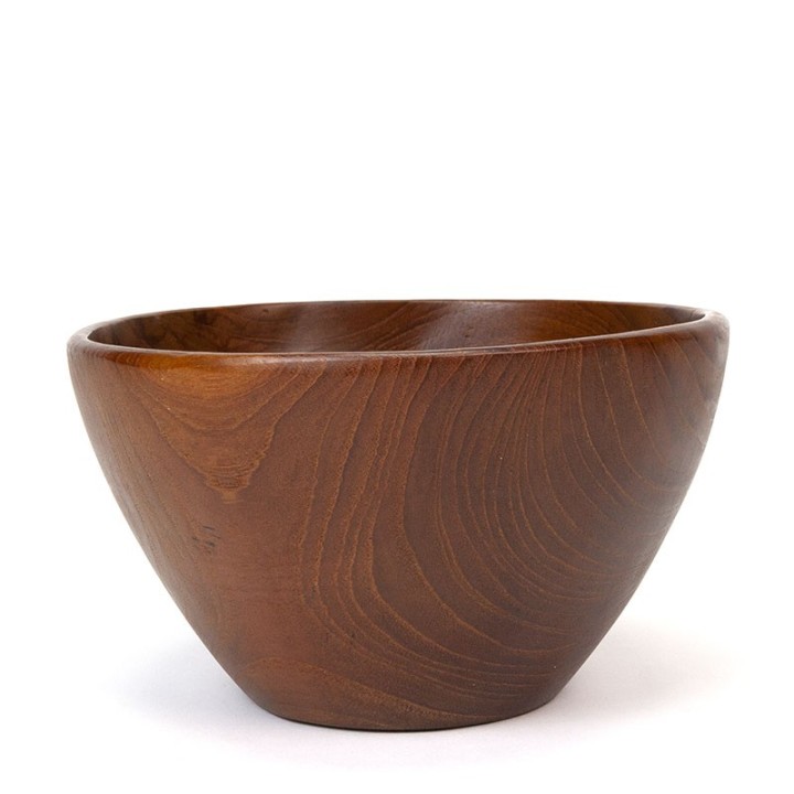 Grote Deense vintage saladeschaal in teak