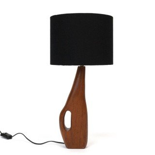 Organic teak Danish vintage table lamp