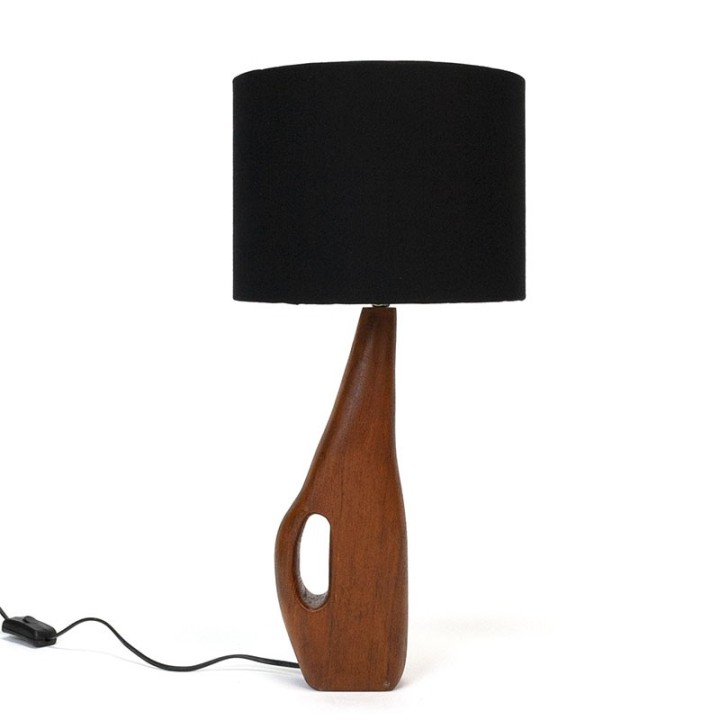Organic teak Danish vintage table lamp