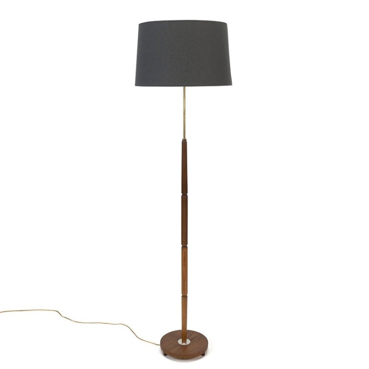 Teakhouten Deense vintage vloerlamp jaren zestig