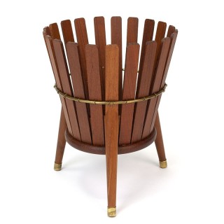 Vintage teakhouten Deense plantenbak op pootjes