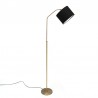 Brass vintage floor lamp with black fabric shade