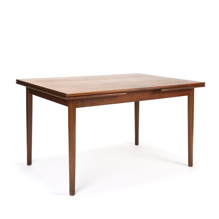 Uitschuifbare Deense teakhouten vintage eettafel