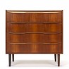Teak Danish vintage chest of drawers with organic handle