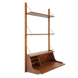 Teak vintage Danish wall system with desk
