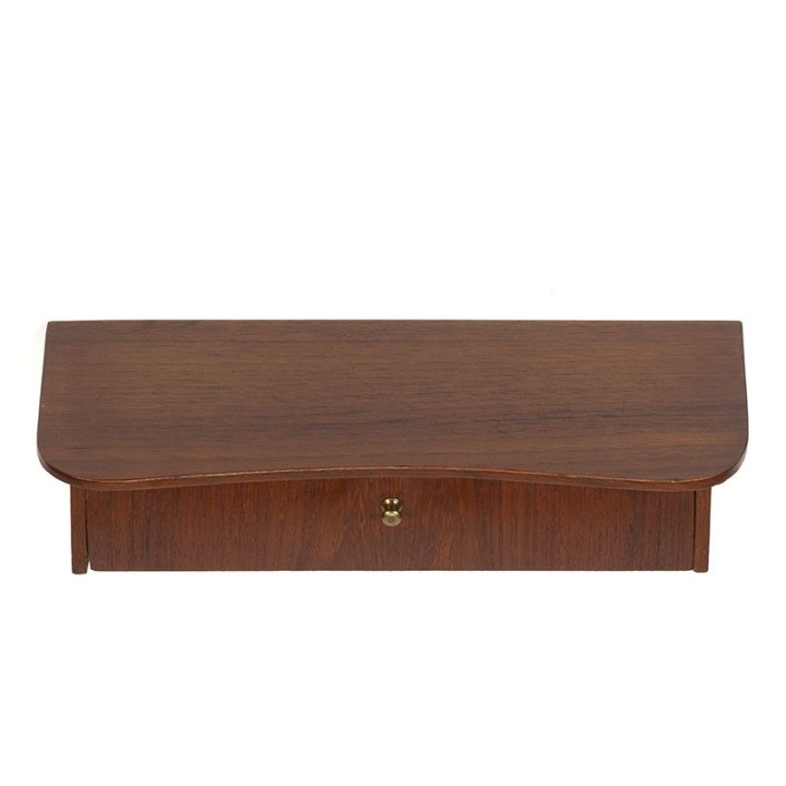 Vintage small wall shelf with drawer with organic design
