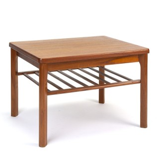 Teakhouten Deense vintage salontafel met latjes