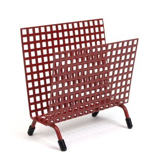 Rood geperforeerd metalen vintage briefhouder