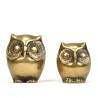 Set of 2 vintage small brass owls