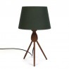 Teak vintage 3-legged table lamp