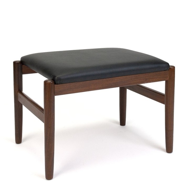 Teak Danish vintage stool or ottoman from the sixties