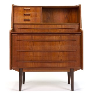 Teakhouten Mid-Century Deense vintage secretaire