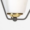 Jaren vijftig vintage hanglamp met grijs/ geel metaal