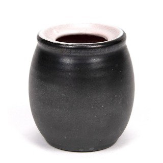 Small black vintage earthenware vase from Mobach