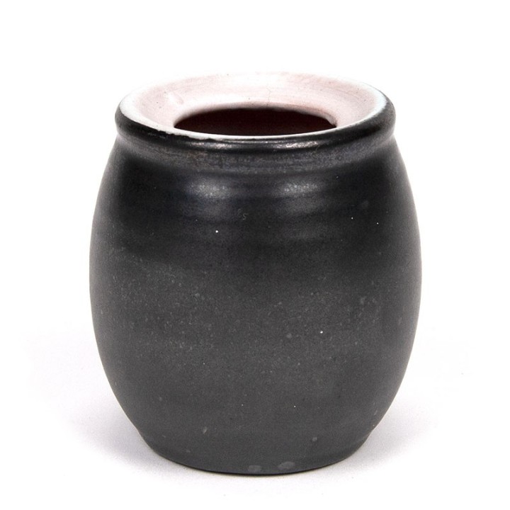 Small black vintage earthenware vase from Mobach