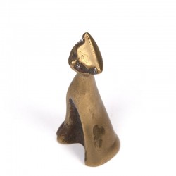 Brass miniature vintage sculpture of a cat