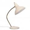 Fifties vintage table lamp cream color and brass