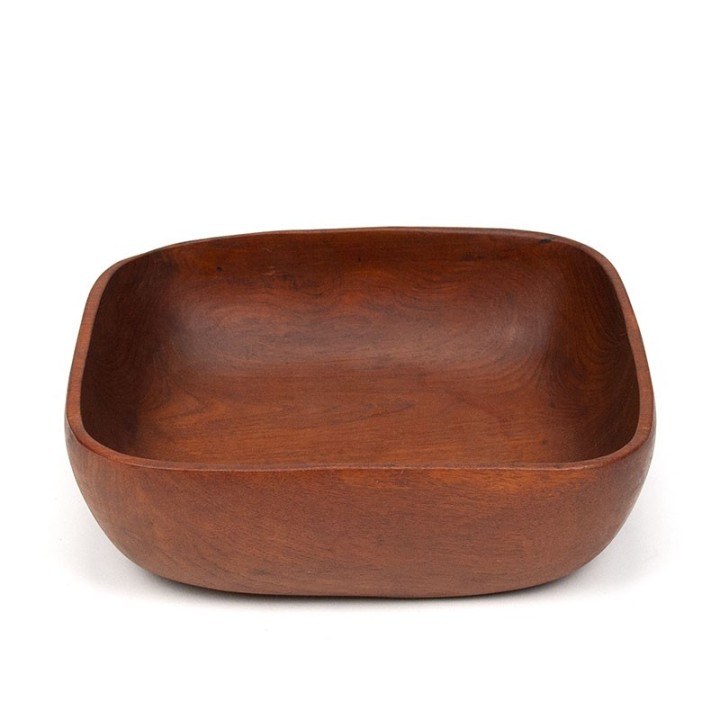 Large vintage teak bowl square model