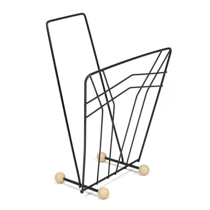 Magazine rack vintage fifties on ball foot