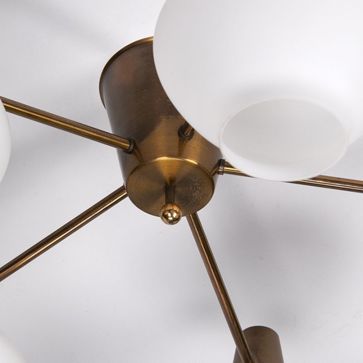 Mid-Century vintage design hanglamp met glazen kelken