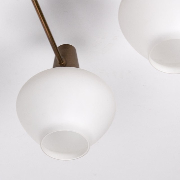 Mid-Century vintage design hanglamp met glazen kelken