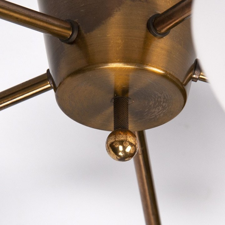 Mid-Century vintage design hanging lamp with glass chalices