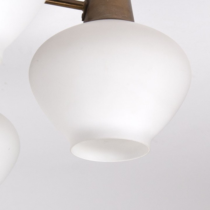 Mid-Century vintage design hanglamp met glazen kelken