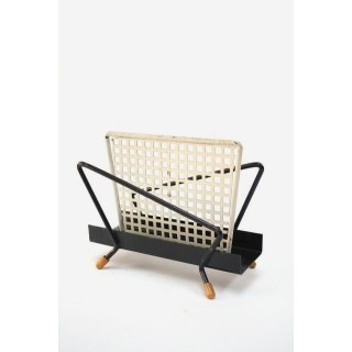 Fifties mail holder white/ black perforated - Retro Studio