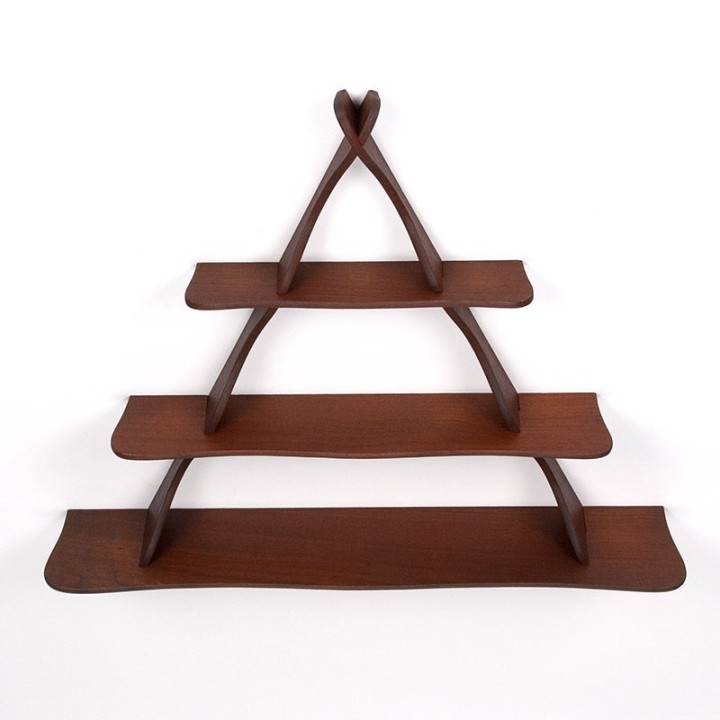 Teak Danish vintage spice wall rack