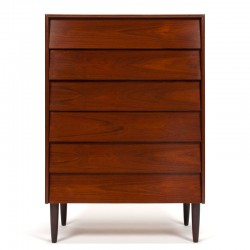 Teak vintage chest of drawers with special drawers