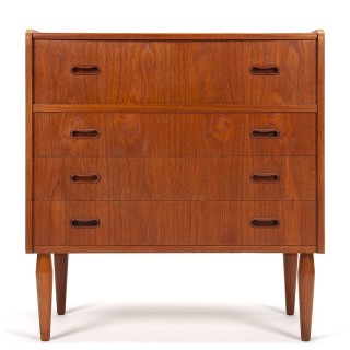 Vintage teak chest of drawers and dressing table in one piece