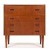Vintage teak chest of drawers and dressing table in one piece
