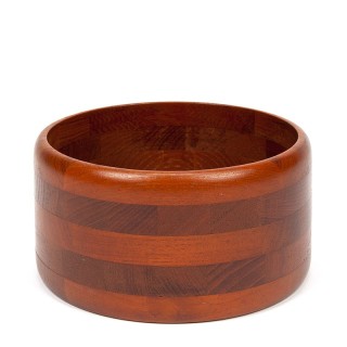 Deense teakhouten vintage saladeschaal gemerkt Kjeni