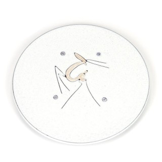 Aardewerken vintage gebak of sierschaal met hert