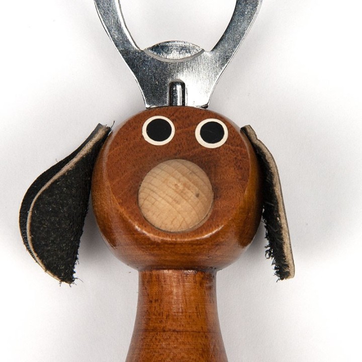 Danish vintage teak hand as opener and cork