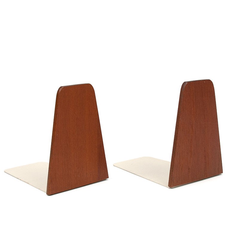 Danish set of 2 teak bookends from the sixties