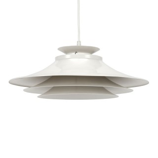 Danish white metal vintage hanging lamp