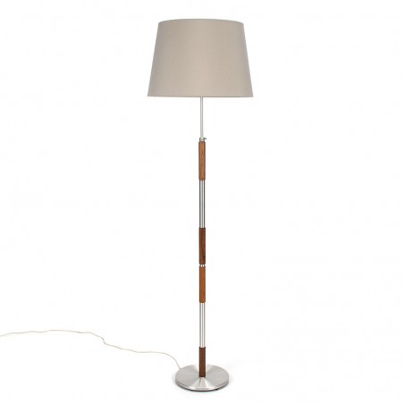 Danish vintage floor lamp with aluminum and rosewood base