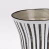 Vintage small ceramic flower pot or vase with stripes
