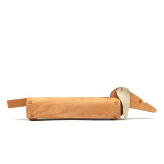 Vintage little toy dachshund with leather ears