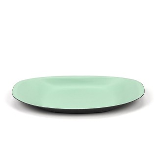 Groen/ zwarte vintage metalen Deense schaal