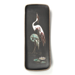 Ruscha keramiek vintage wandtegel met kraanvogels