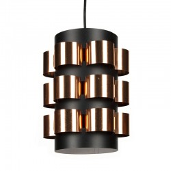 Danish hanging lamp black and copper design Werner Schou